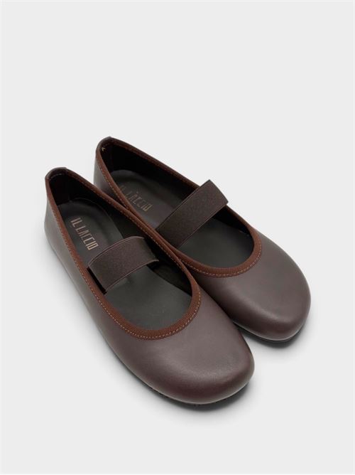 Ballerina vitello T.moro con punta tonda ed elastico IL LACCIO | 5418VITELLOT.MORO